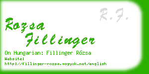 rozsa fillinger business card